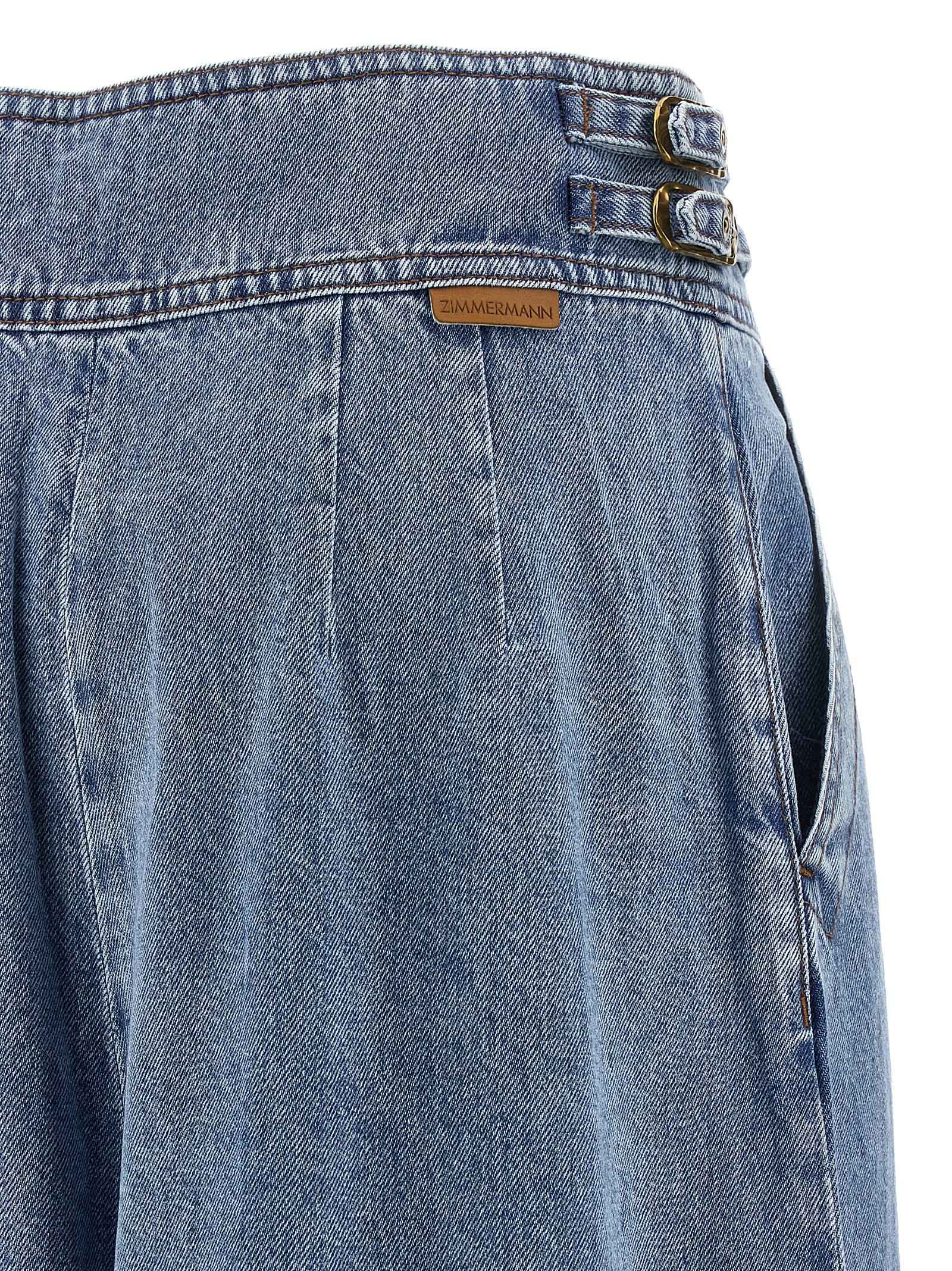 Zimmermann Blue Cotton Cropped Jeans