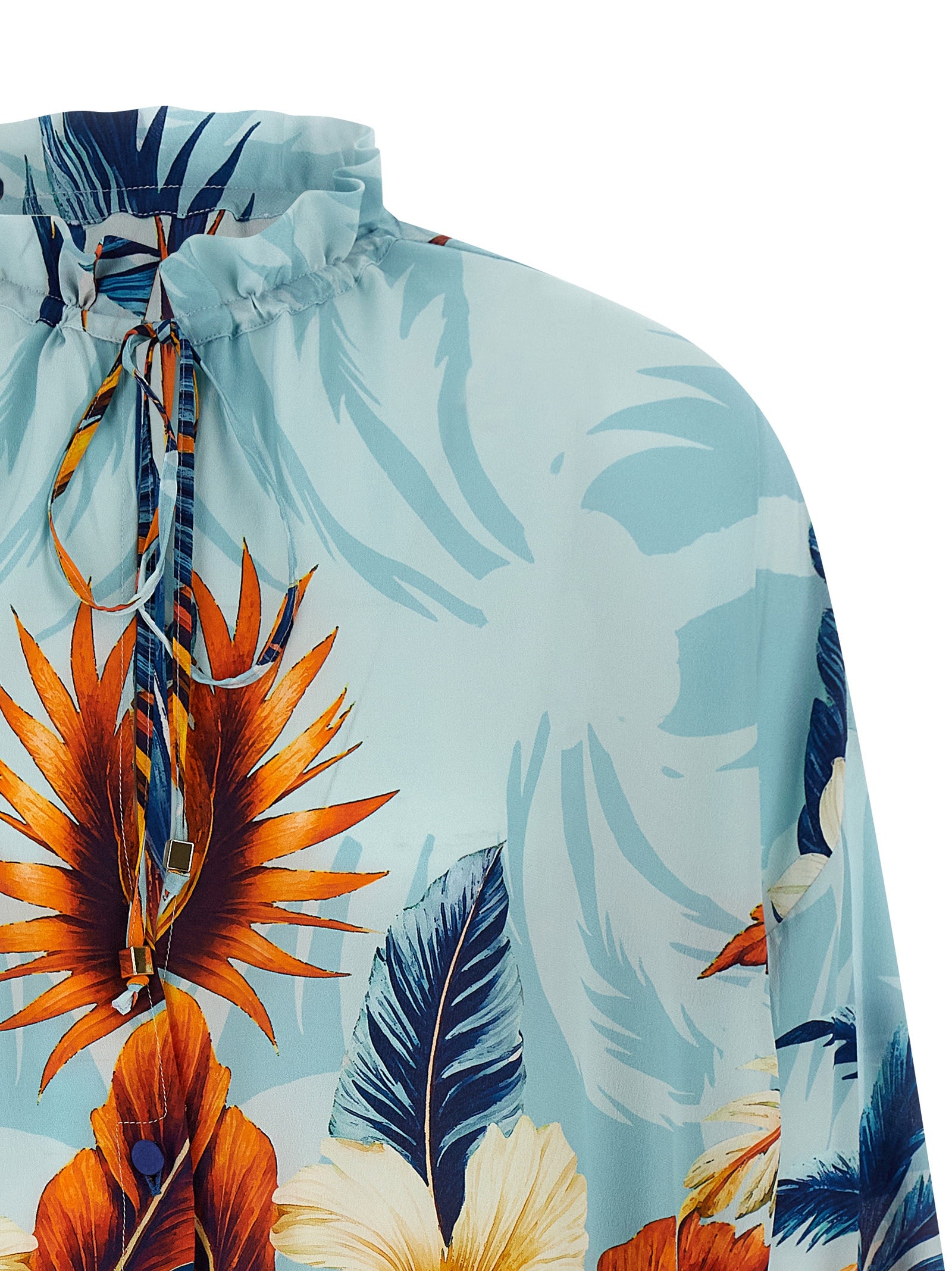F.R.S. - FOR RESTLESS SLEEPERS Blue Silk Blouse