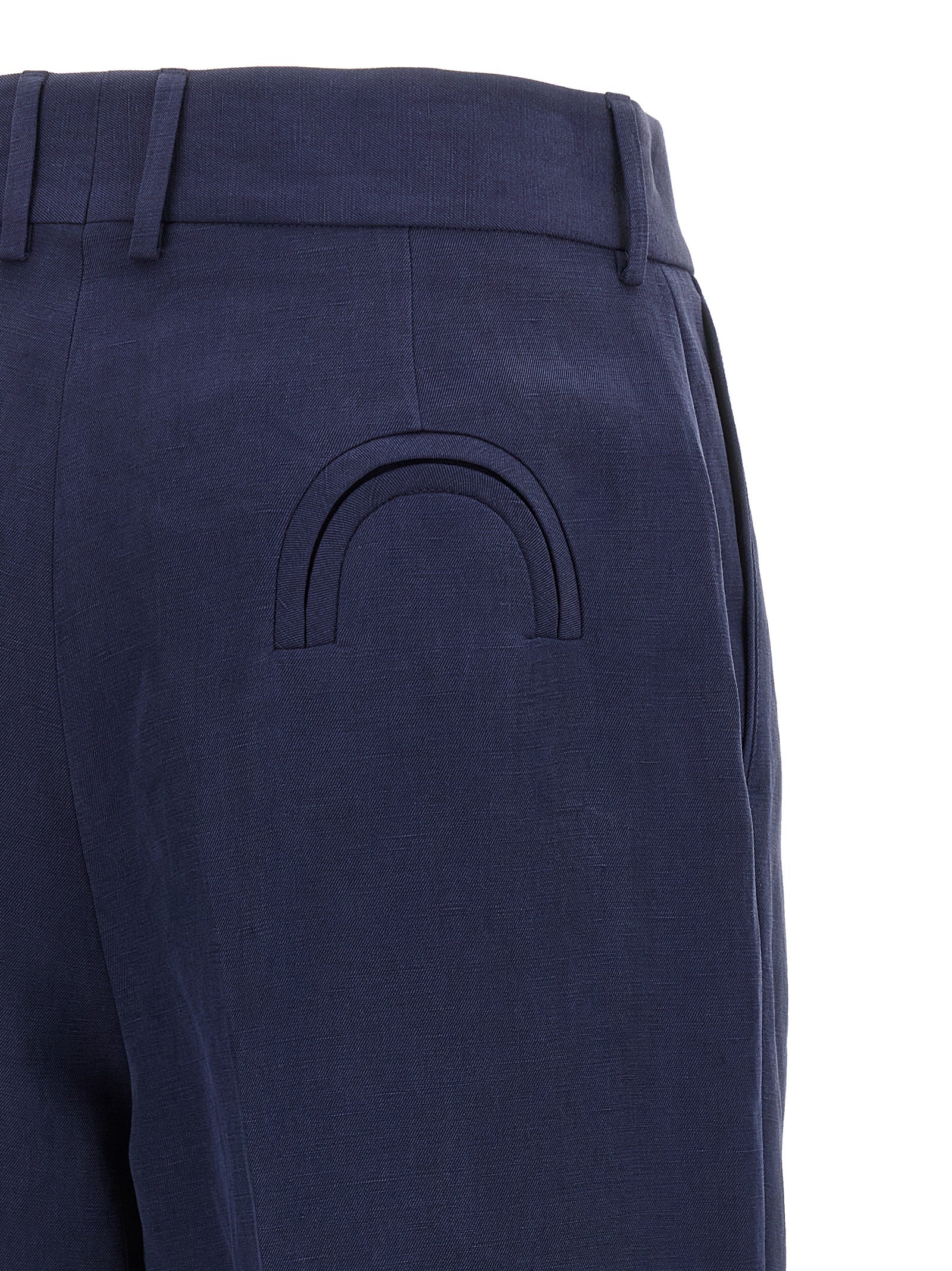Blazé Milano Blue Linen Casual Pants