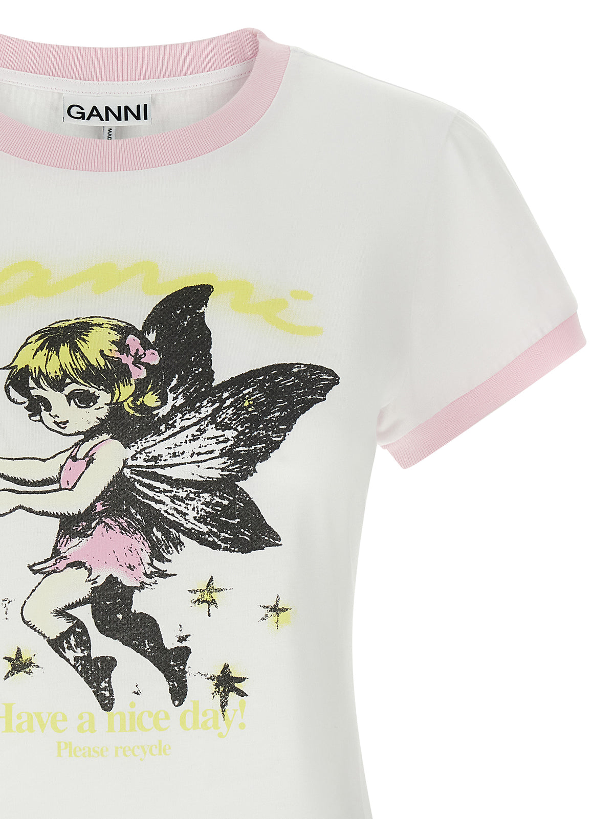Ganni White Organic Cotton T-Shirt