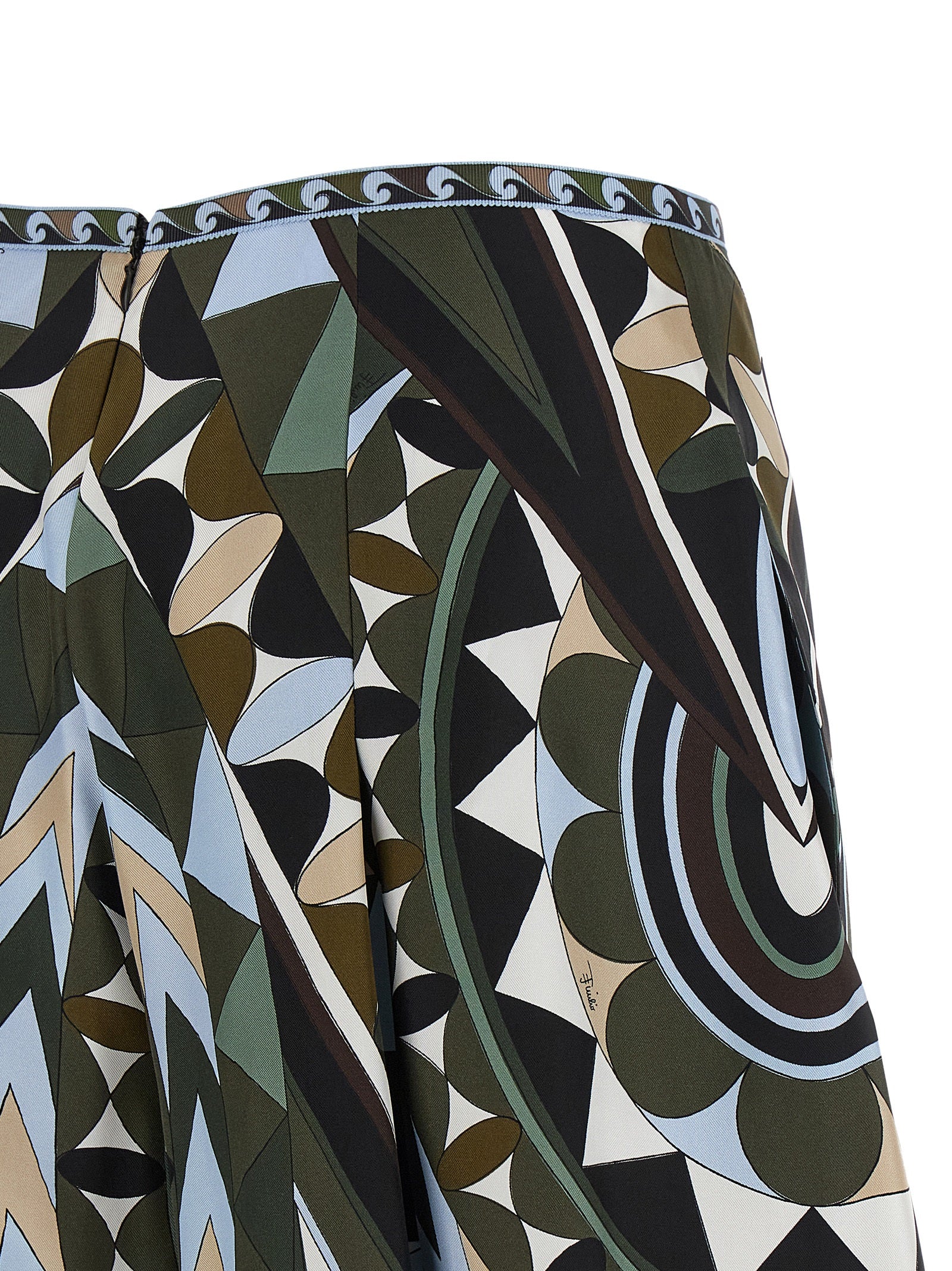 Emilio Pucci Multicolor Silk Midi Skirt