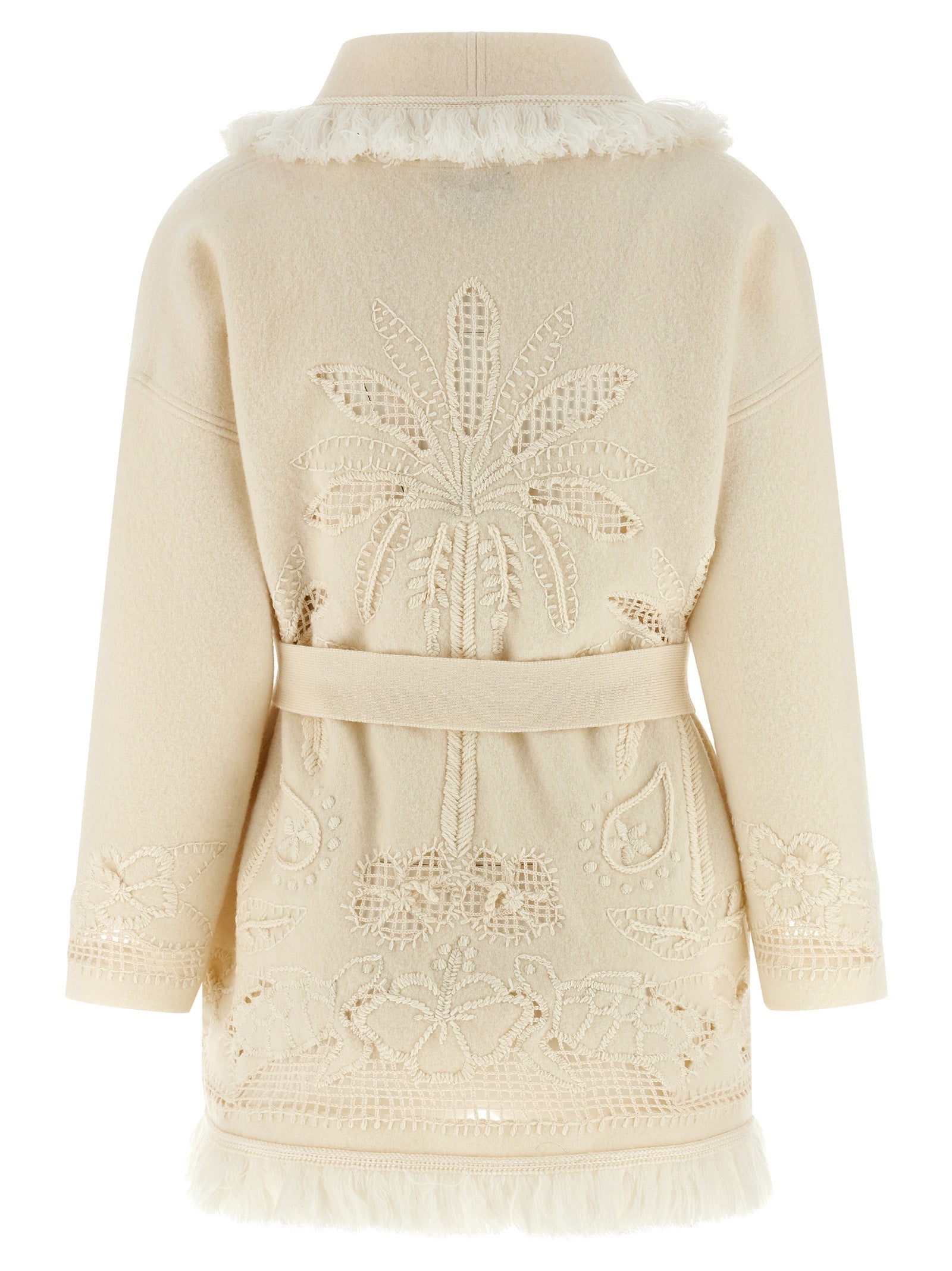Alanui White Virgin Wool Cardigan