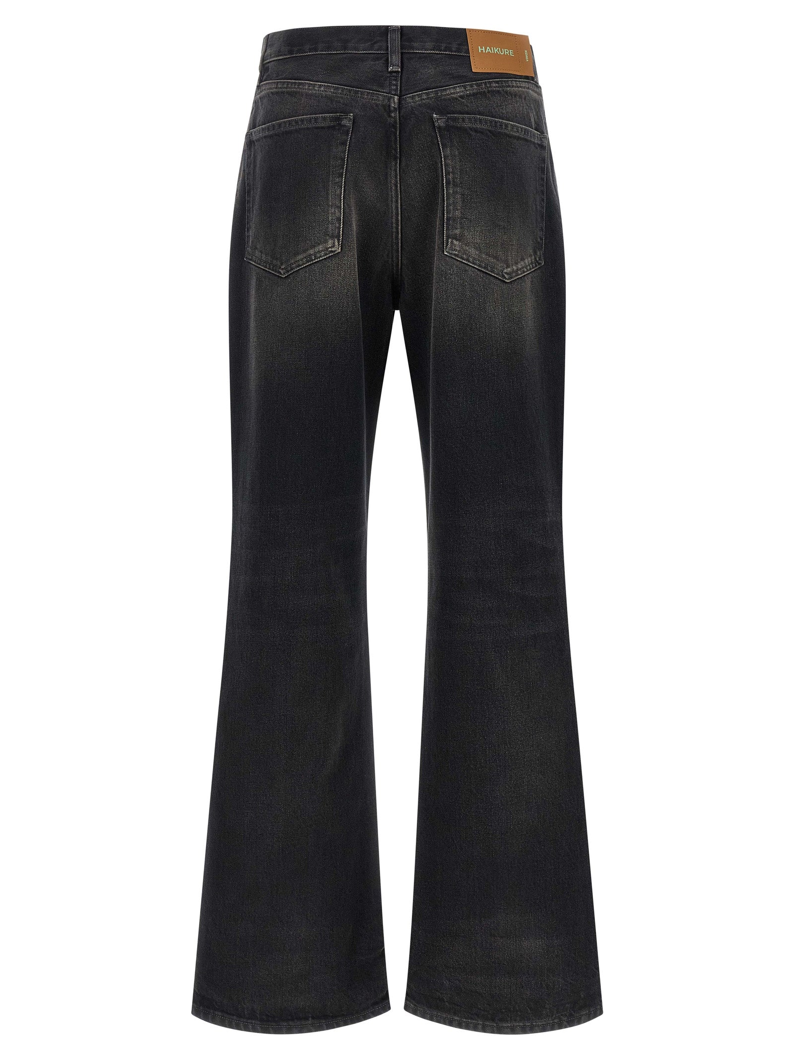 Haikure Black Cotton Flared Jeans