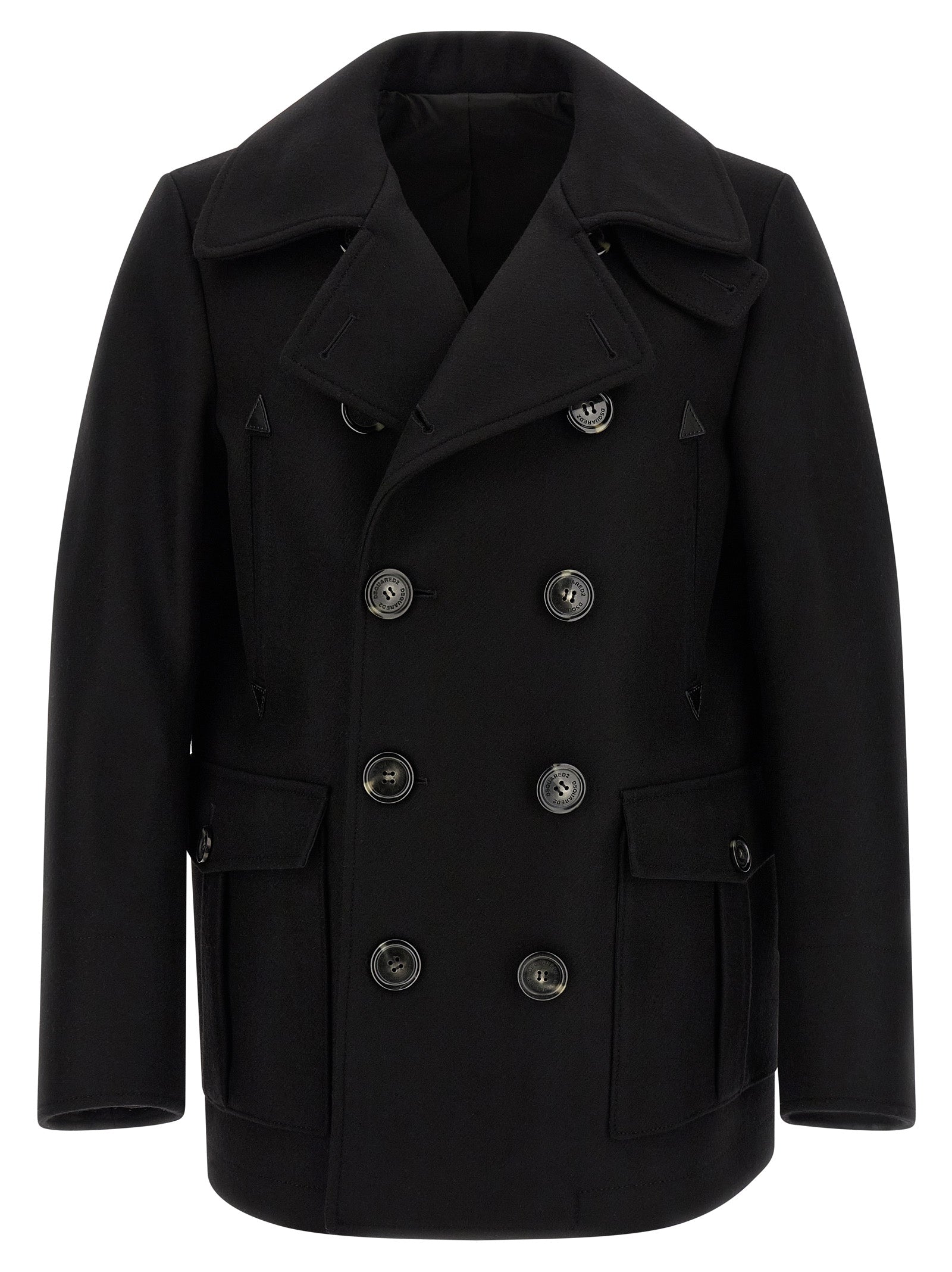 Dsquared² Black Wool Coat