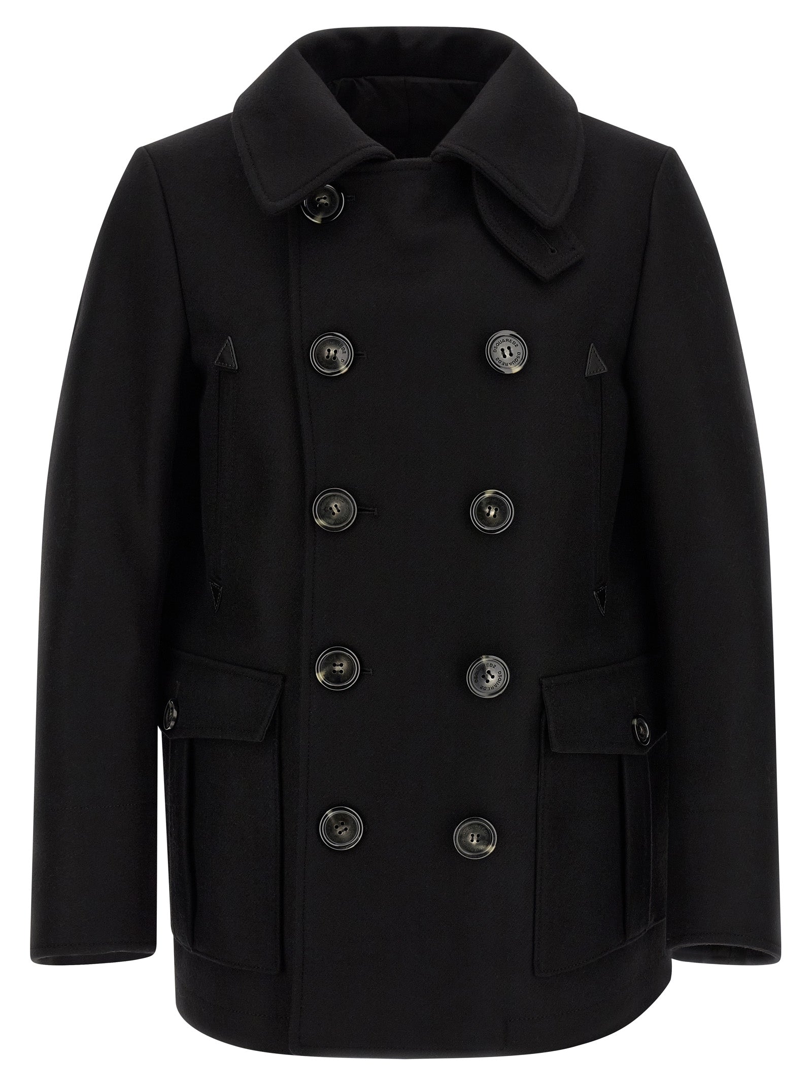 Dsquared² Black Wool Coat