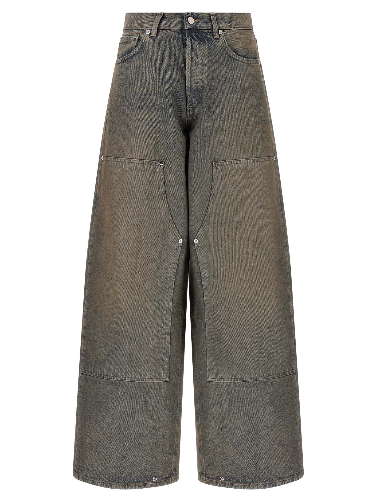 Haikure Blue Cotton Relaxed Fit Jeans