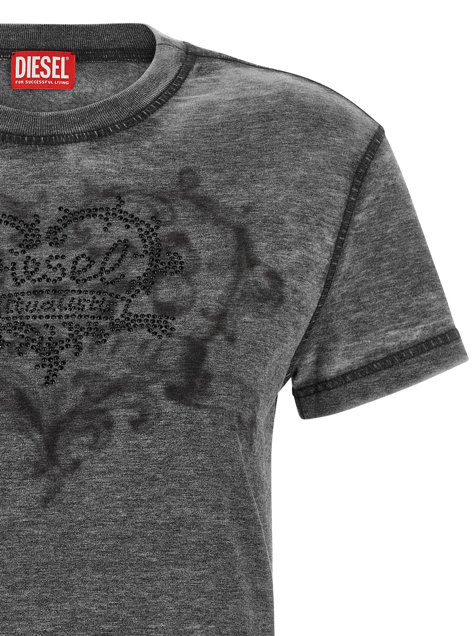 Diesel Gray Polyester T-Shirt