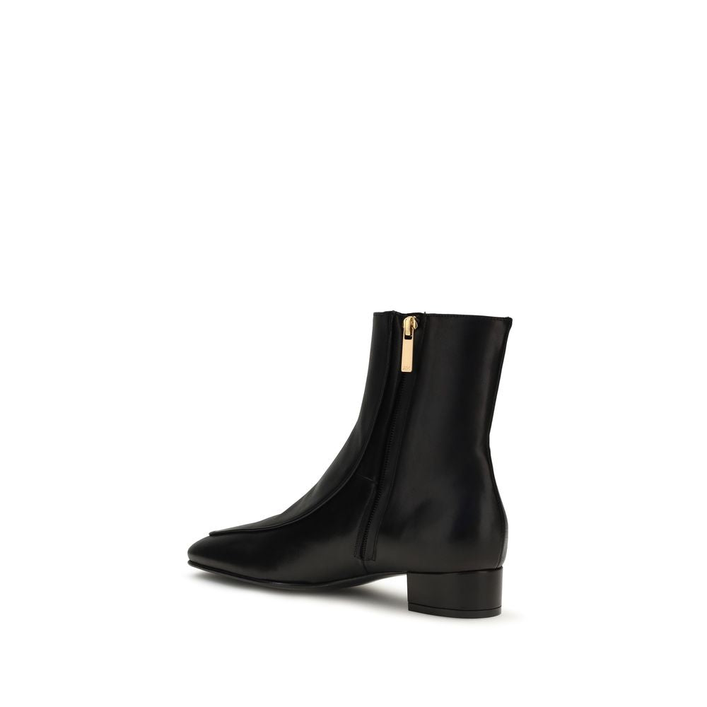 Herbert Levine Black Calf Leather Bos Taurus Ankle Boots
