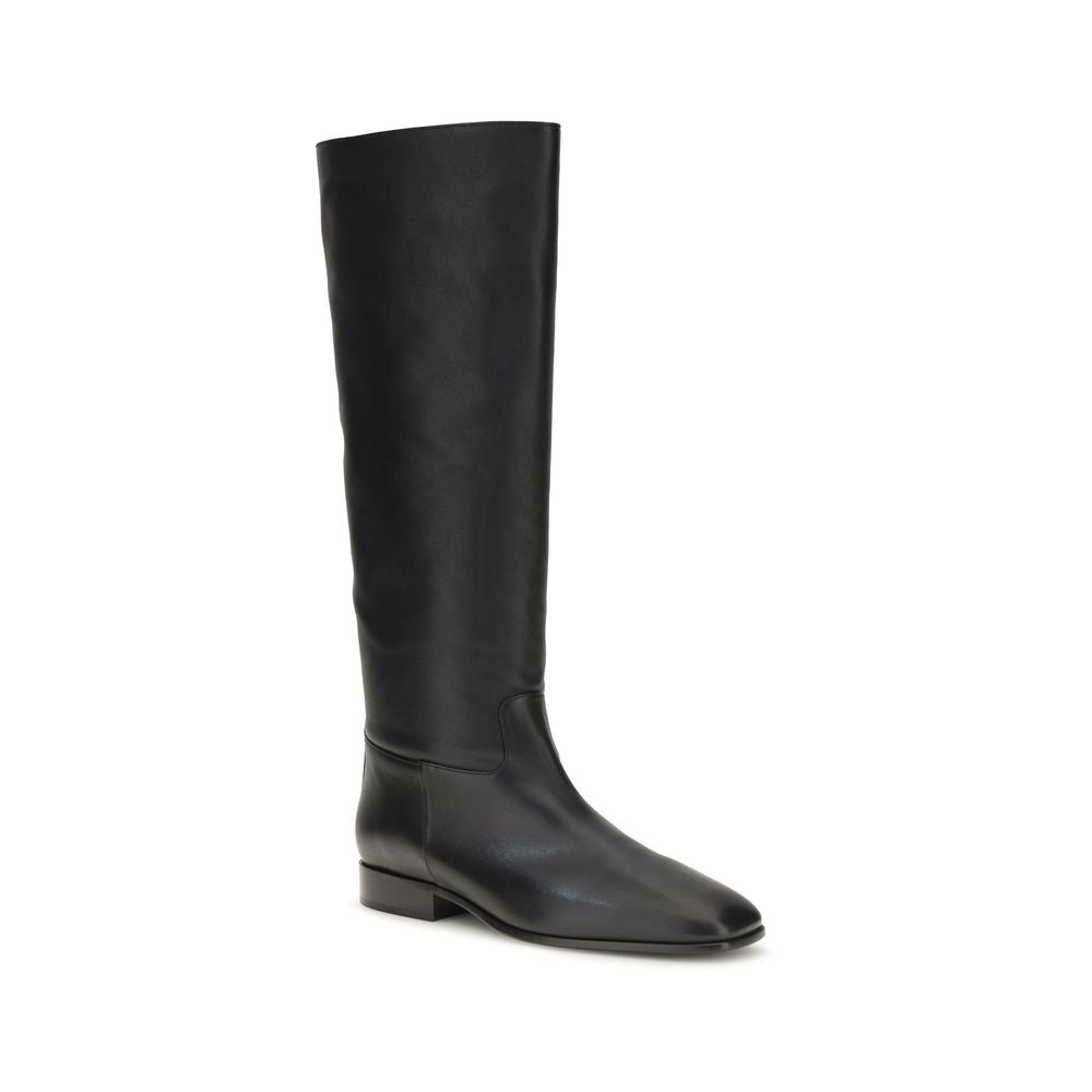 Herbert Levine Black Calf Leather Bos Taurus Ankle Boots