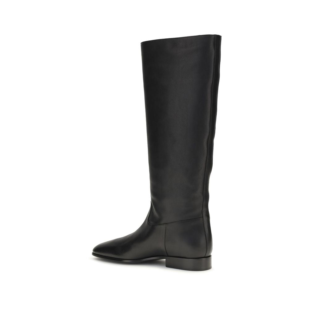 Herbert Levine Black Calf Leather Bos Taurus Ankle Boots