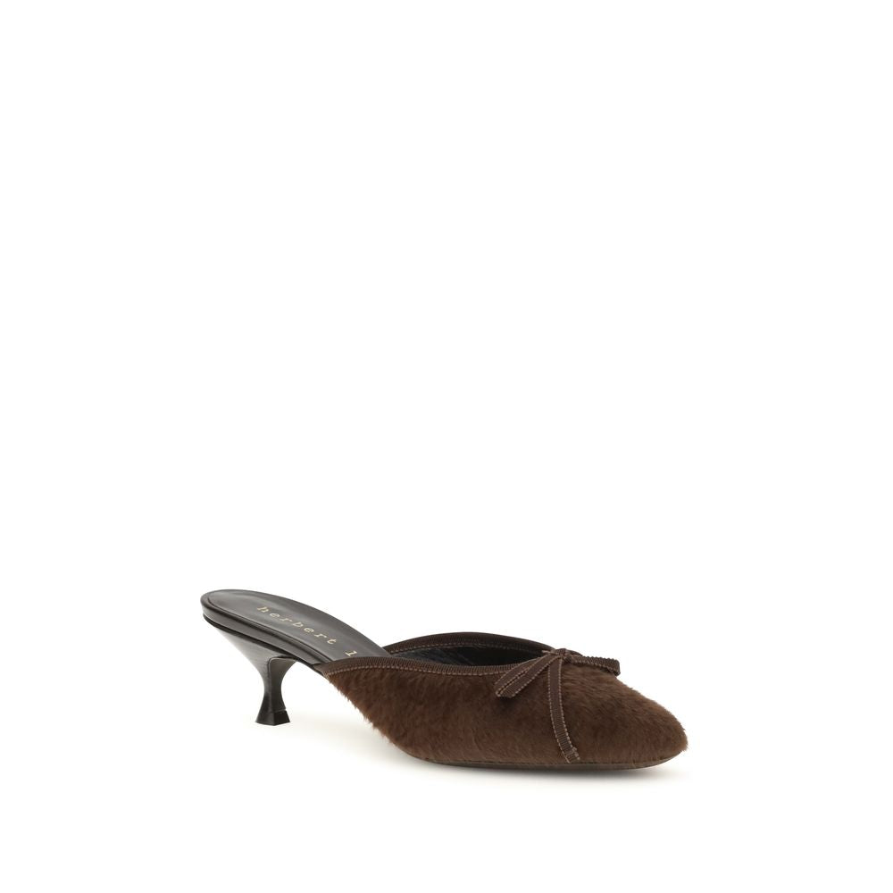 Herbert Levine Brown Calf Leather Bos Taurus Stiletto Heel Sandals