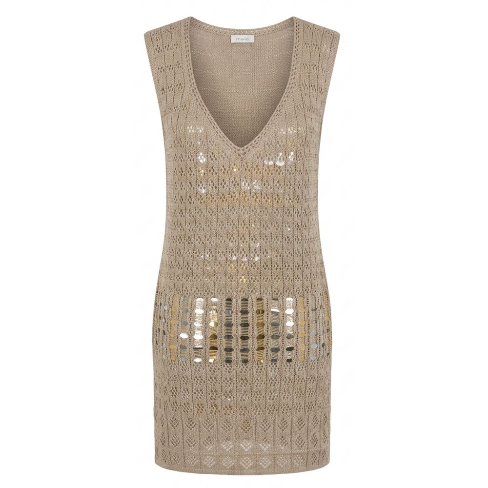 Malo Beige Cotton Women Dress