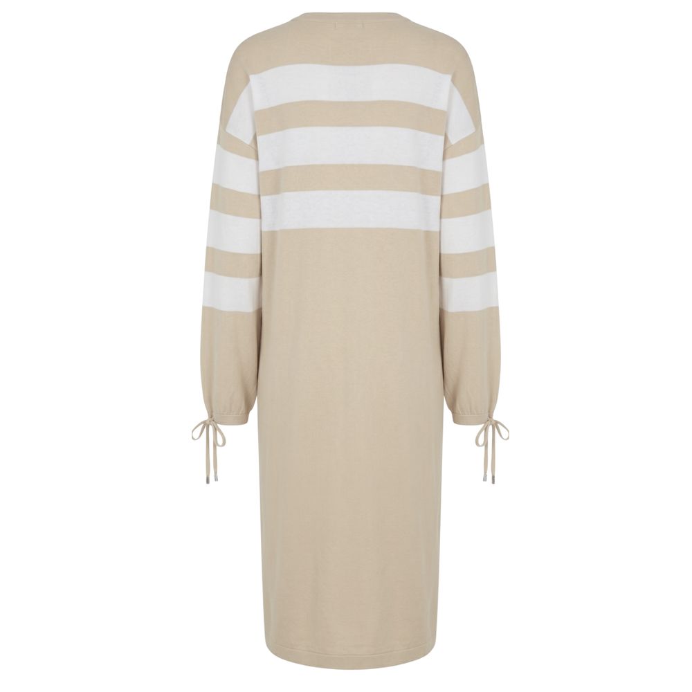 Malo Beige Cotton Women Dress
