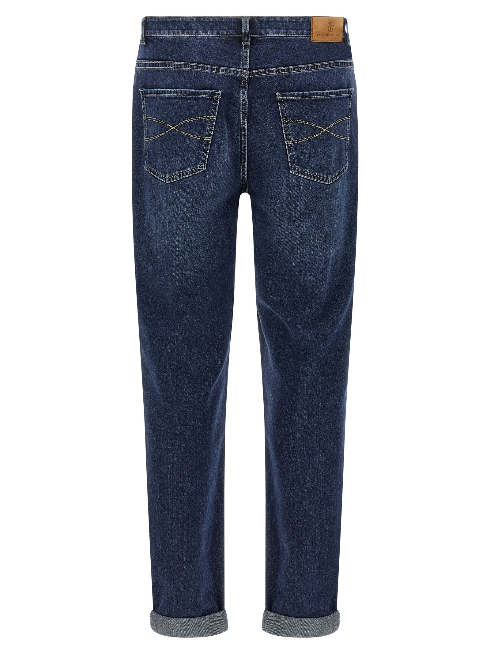 Brunello Cucinelli Blue Cotton Straight-Leg Jeans