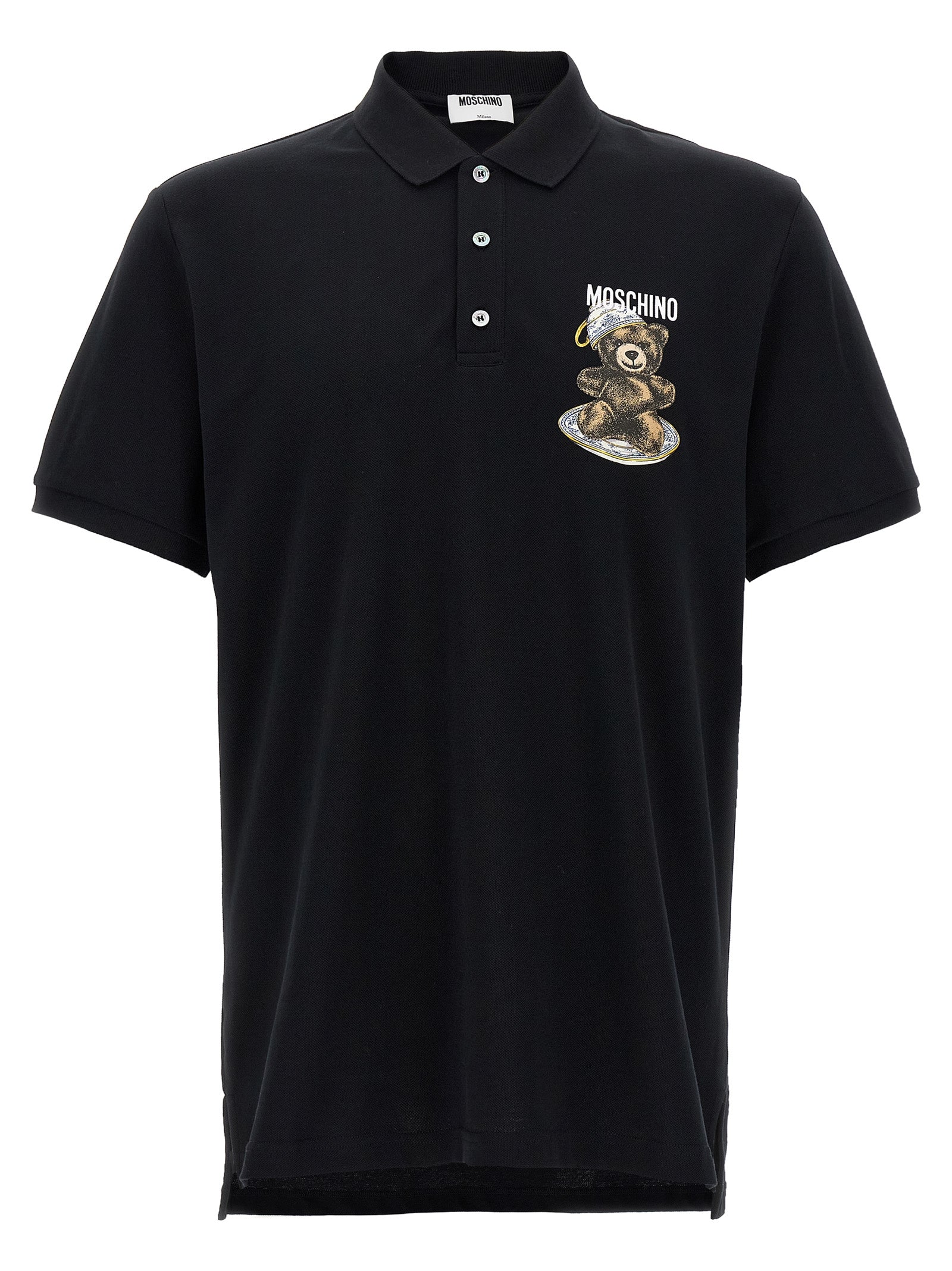Moschino Black Cotton Polo Shirt