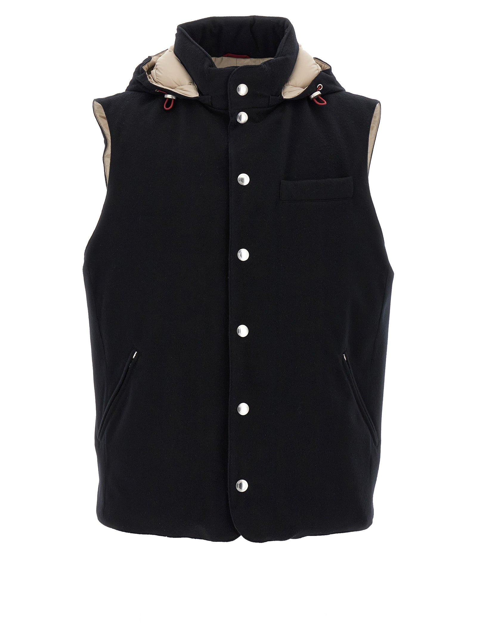 Brunello Cucinelli Black Wool Sleeveless Jacket