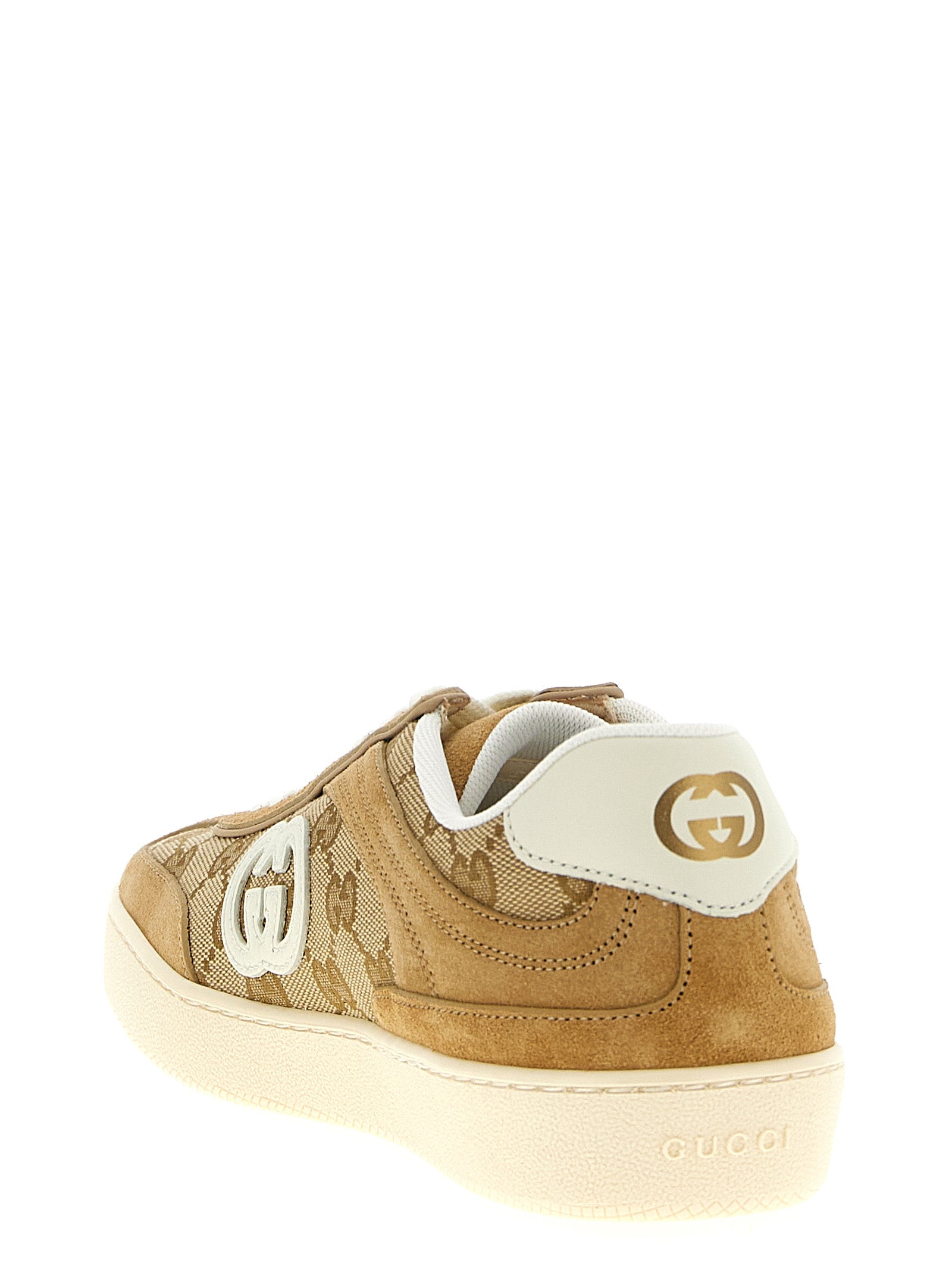 Gucci Beige Calfskin Low Top Sneakers