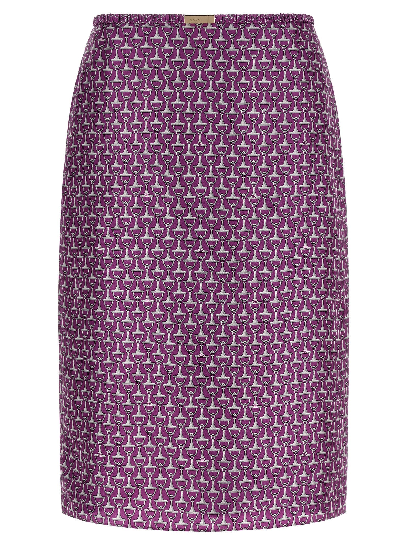 Gucci Purple Silk Midi Skirt