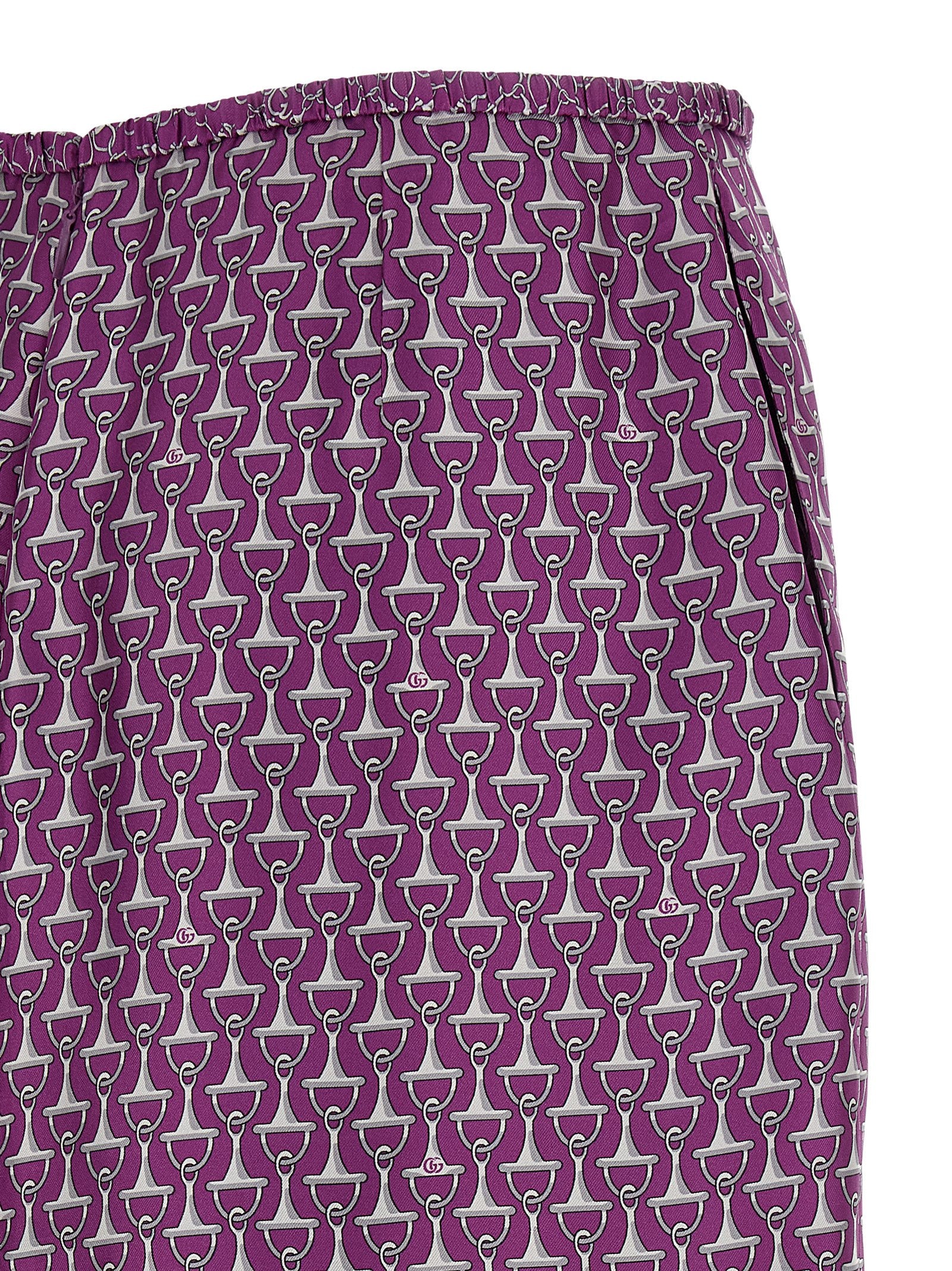 Gucci Purple Silk Midi Skirt