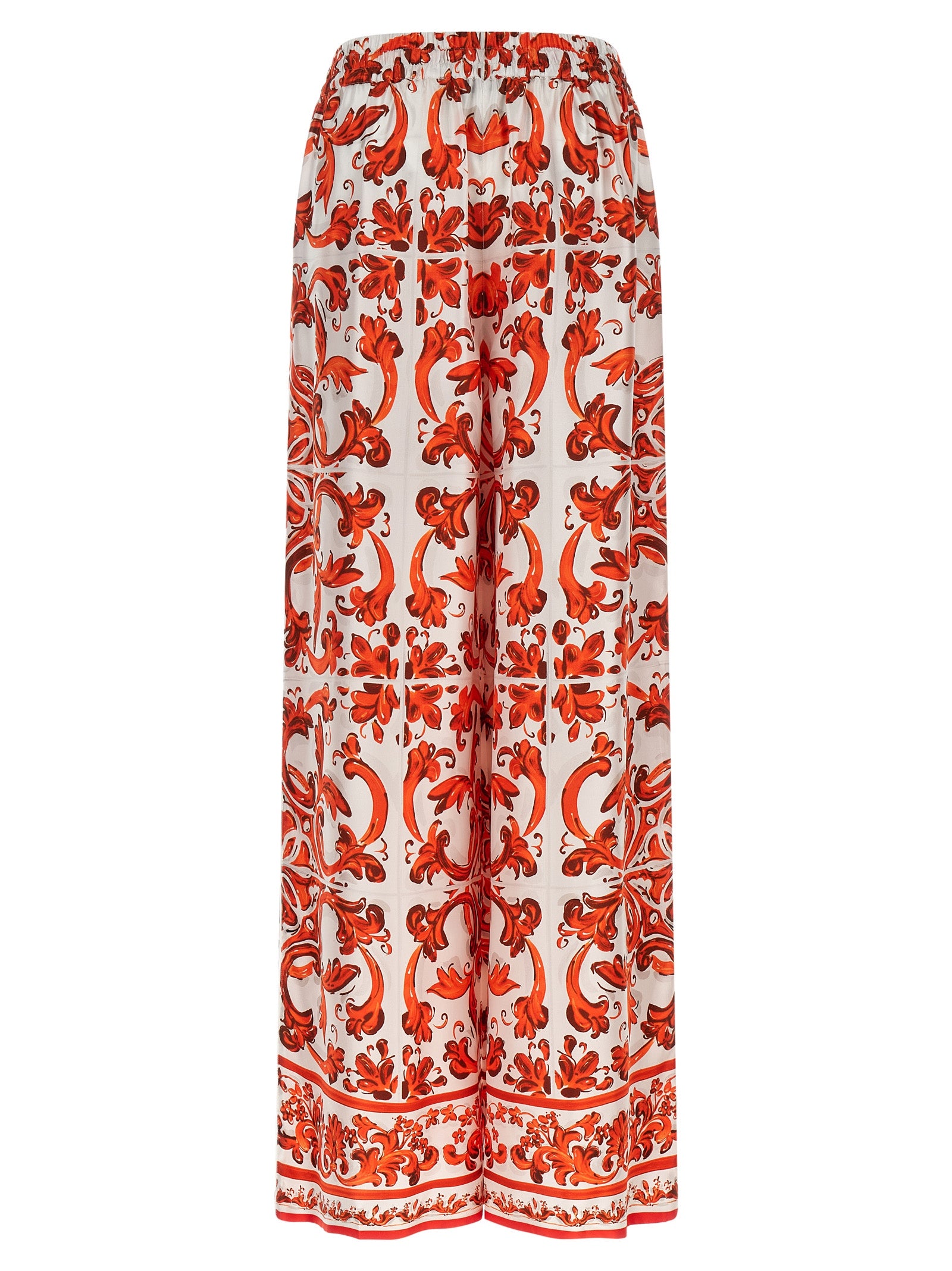 Dolce & Gabbana Orange Silk Flared Pants