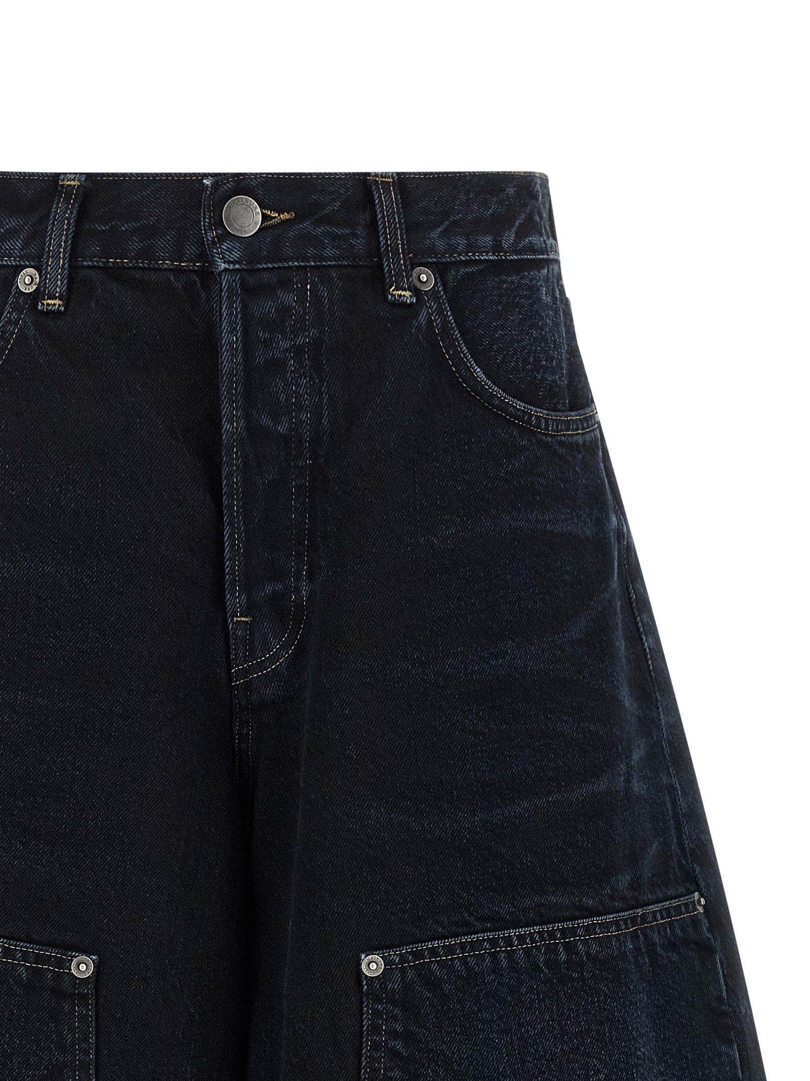 Haikure Blue Cotton Bermuda Shorts