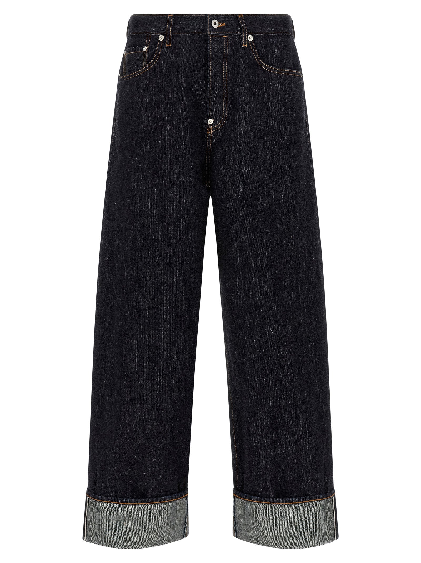 Kenzo Blue Cotton Straight-Leg Jeans