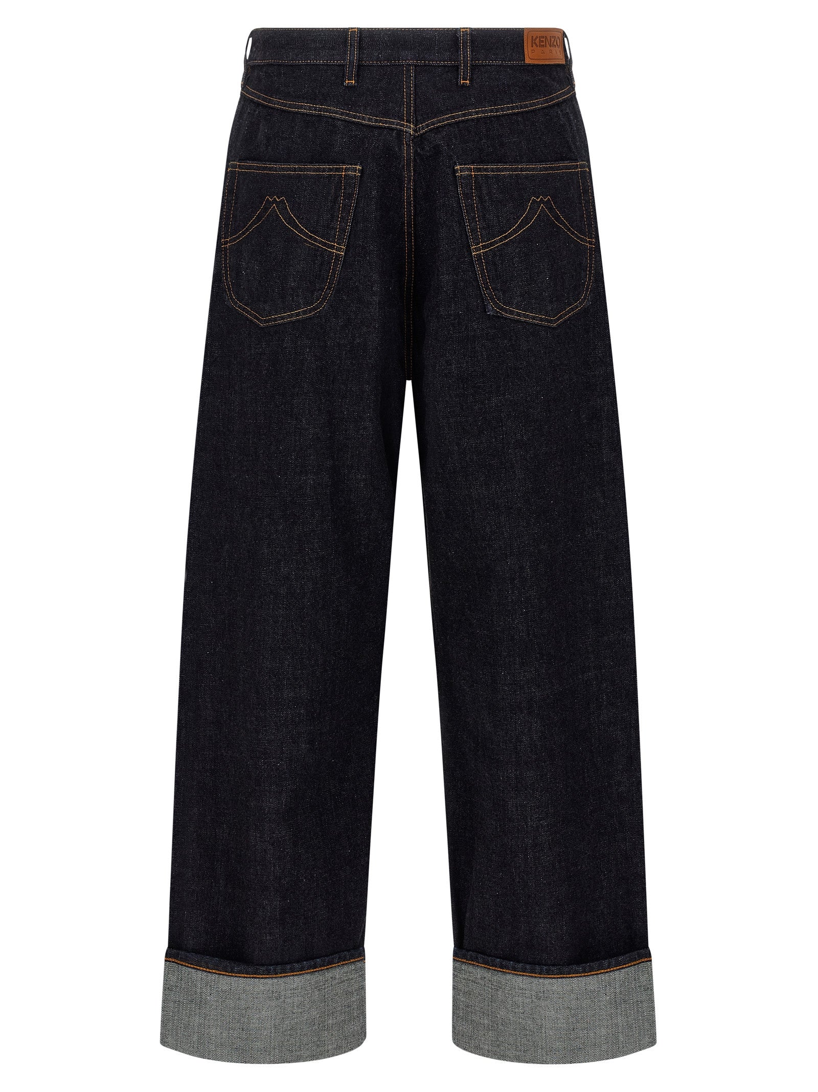 Kenzo Blue Cotton Straight-Leg Jeans