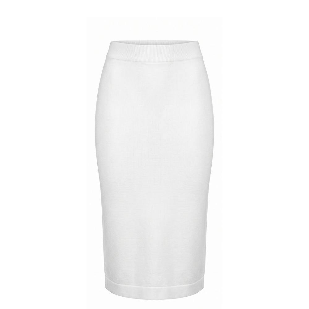 Malo White Cotton Women Skirt