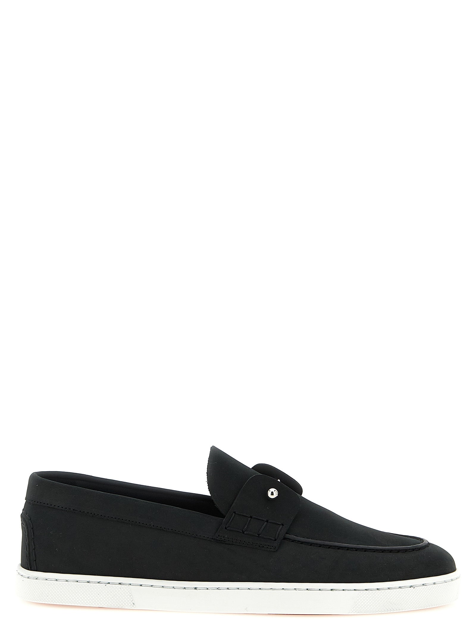 Christian Louboutin Black Calfskin Slip-On Loafers
