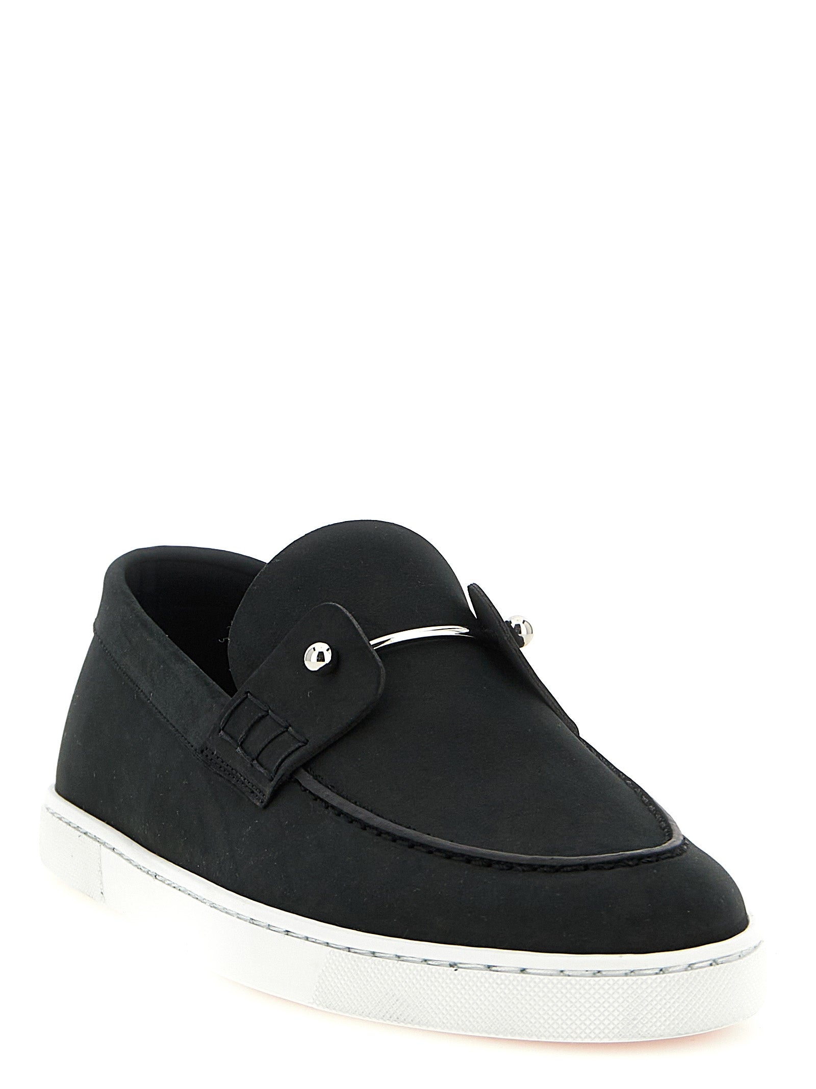 Christian Louboutin Black Calfskin Slip-On Loafers