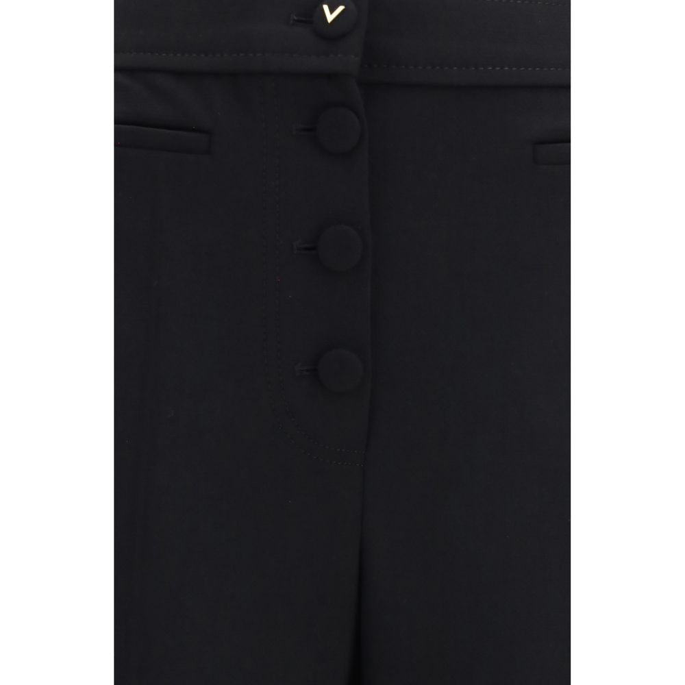 Valentino Garavani Black Wool Oves Aries Flared Pants