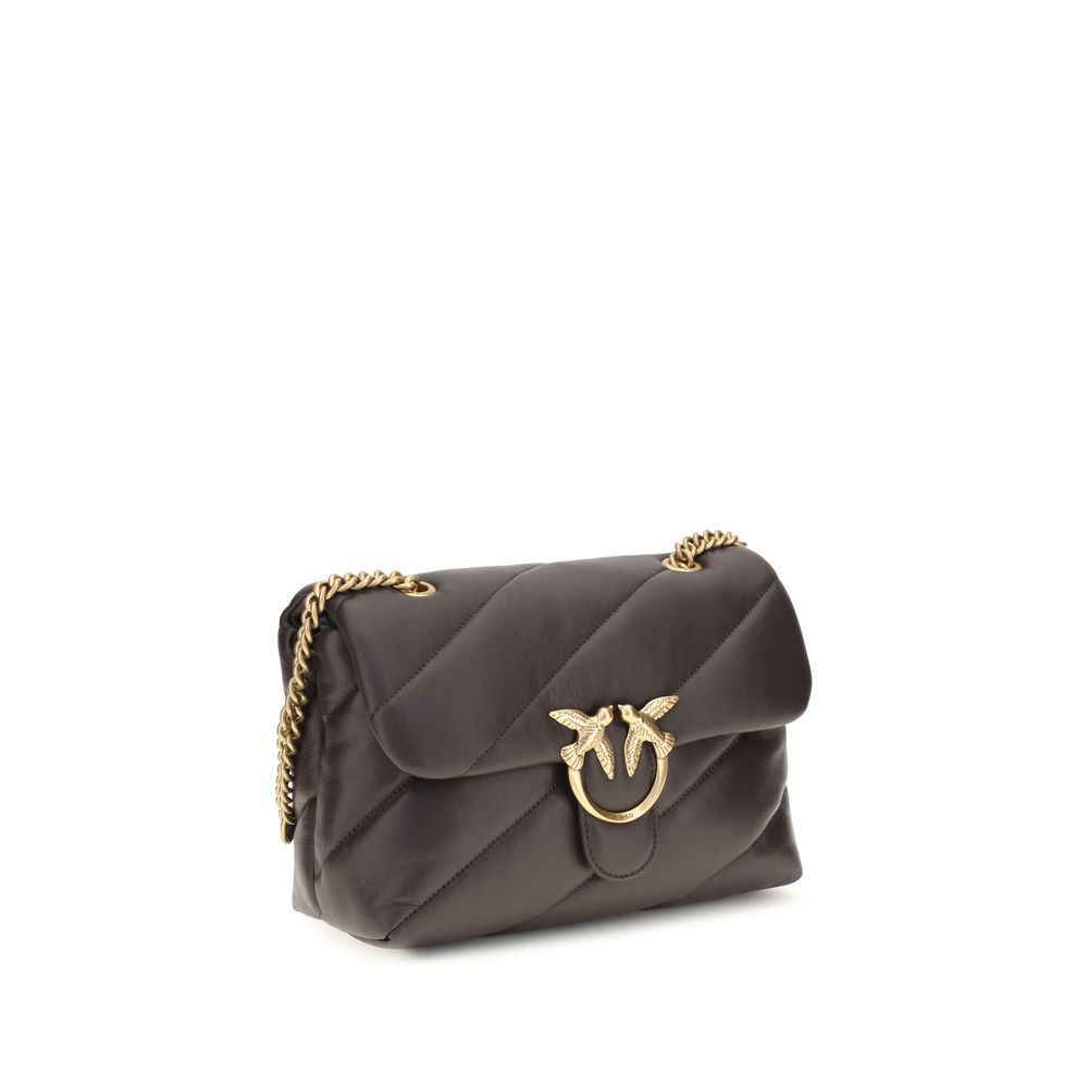 PINKO Brown Calf Leather Bos Taurus Shoulder Bag