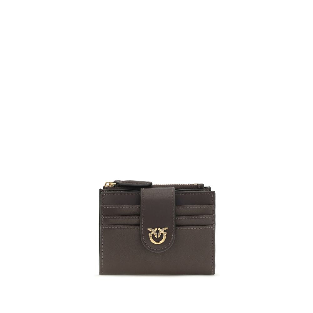 PINKO Brown Calf Leather Bos Taurus Wallet