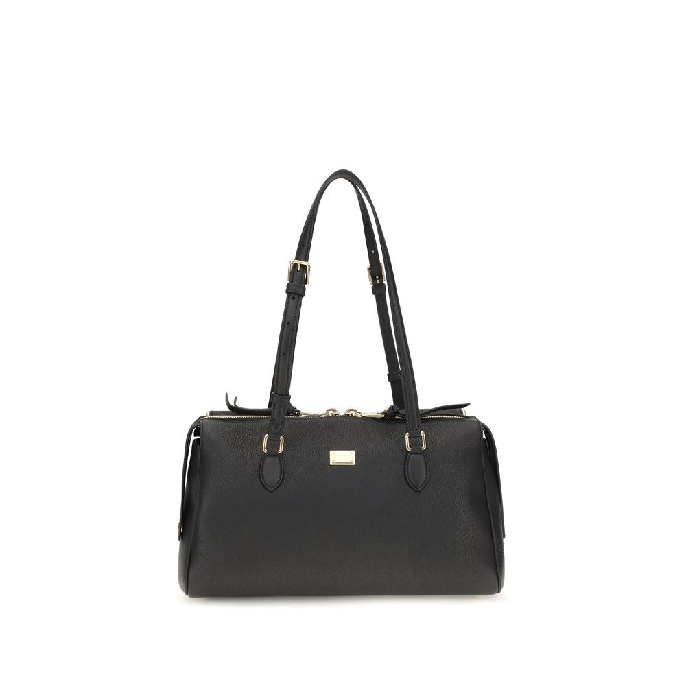 Dolce & Gabbana Black Calf Leather Bos Taurus Shoulder Bag