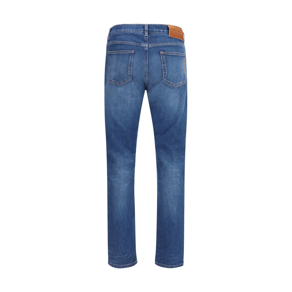 Dolce & Gabbana Blue Cotton Slim Fit Jeans