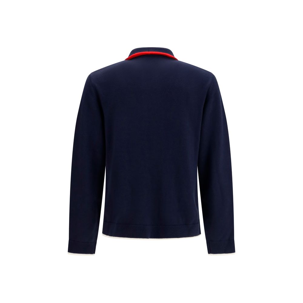 Casablanca Blue Wool Oves Aries Full-Length Jacket