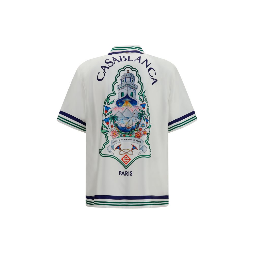 Casablanca White Silk Shortsleeve Shirt