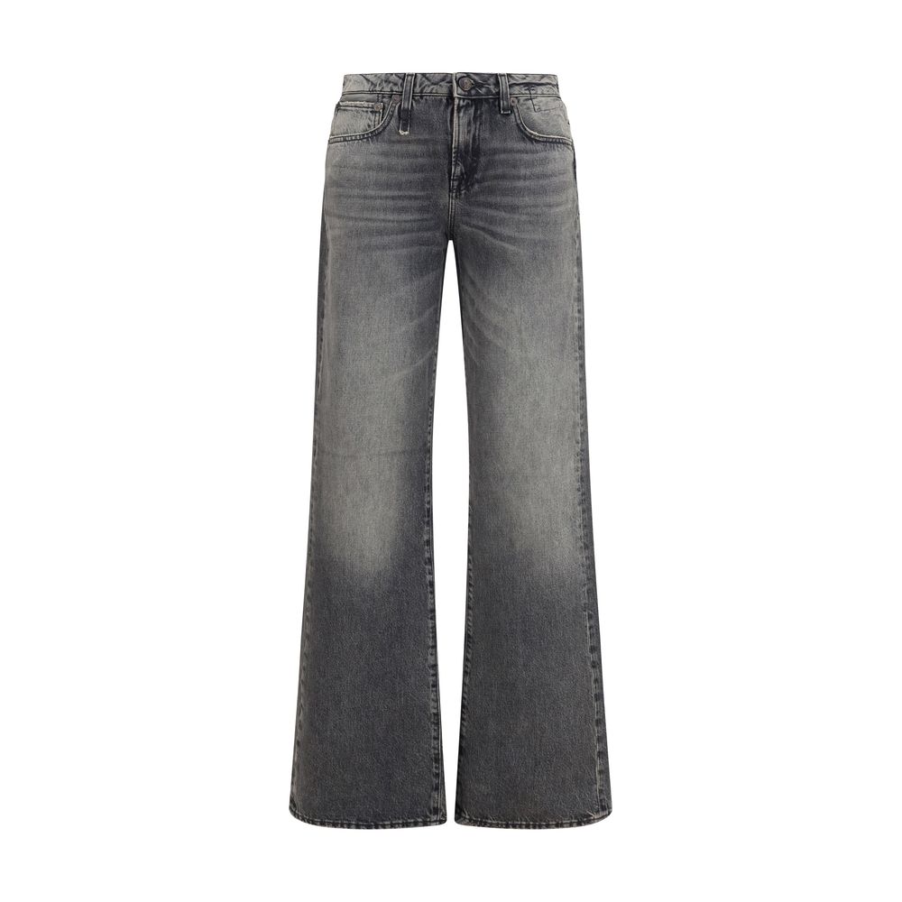 R13 Gray Cotton Straight-Leg Jeans