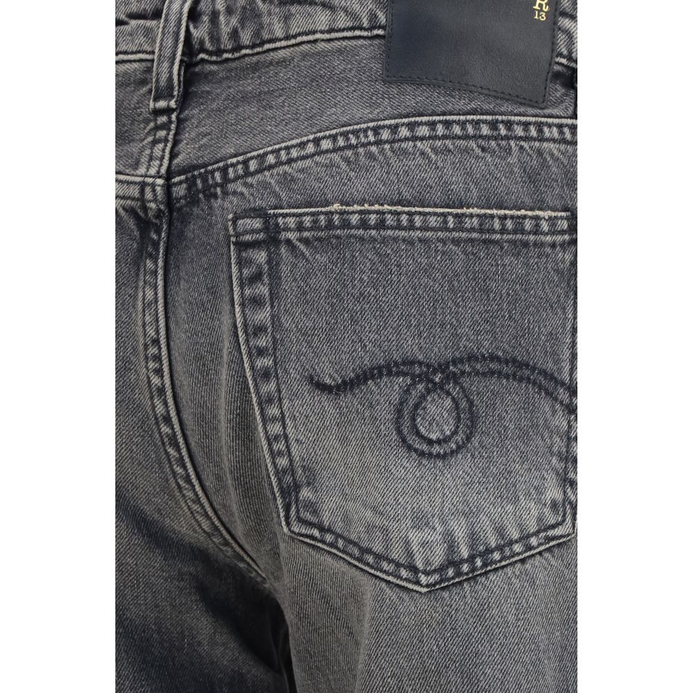 R13 Gray Cotton Straight-Leg Jeans