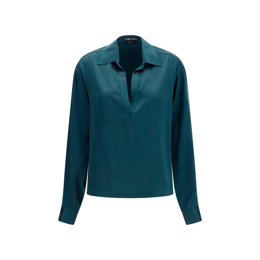 Tom Ford Blue Silk Dress Shirt