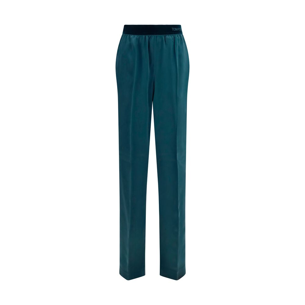 Tom Ford Blue Silk Casual Pants