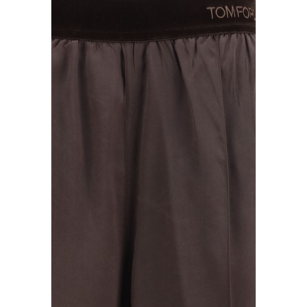 Tom Ford Brown Silk Casual Pants