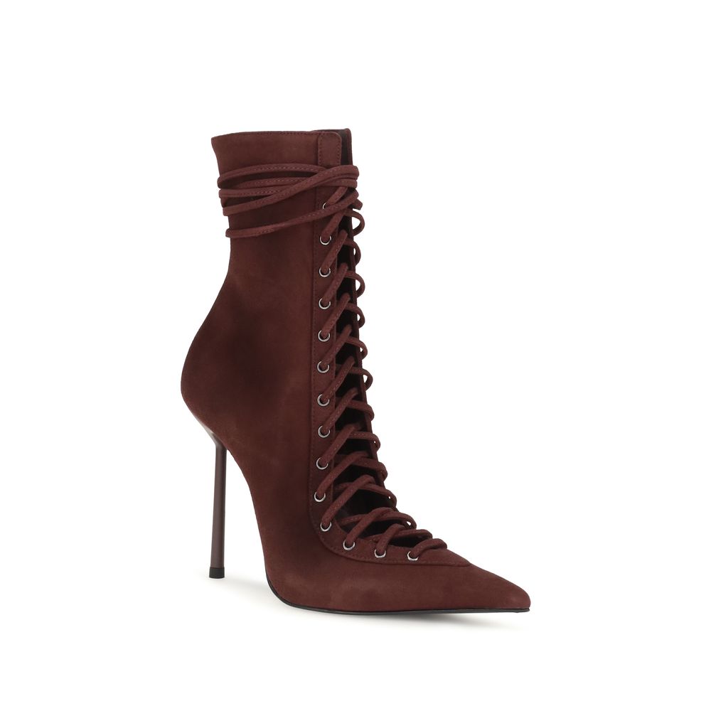 LE SILLA Bordeaux Calf Leather Bos Taurus Lace-Up Boots