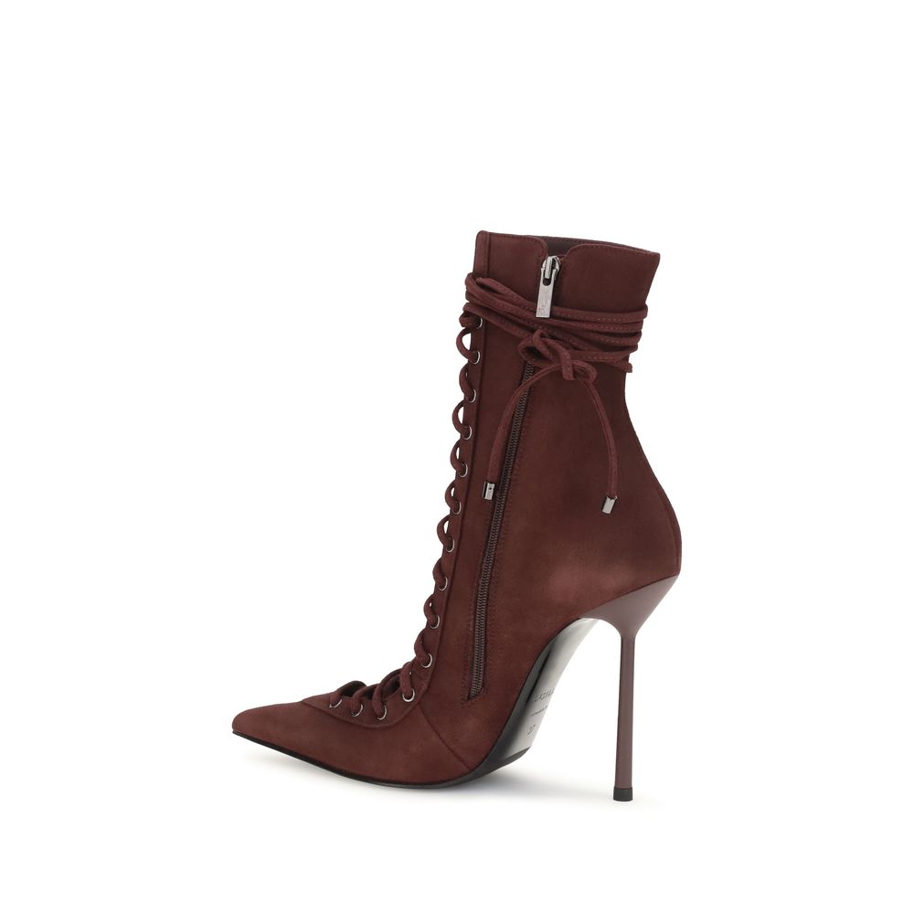 LE SILLA Bordeaux Calf Leather Bos Taurus Lace-Up Boots