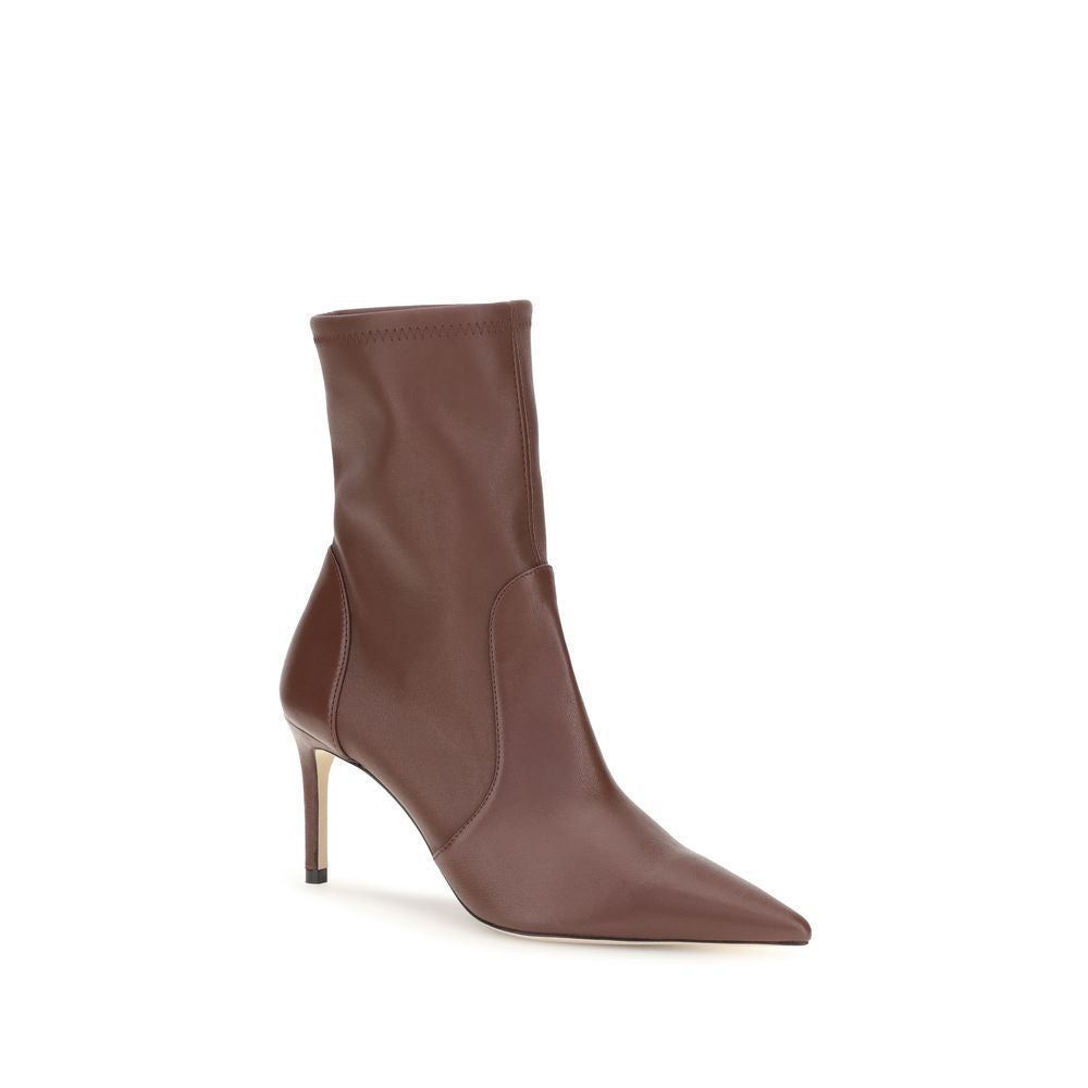 Stuart Weitzman Brown Calf Leather Bos Taurus Ankle Boots