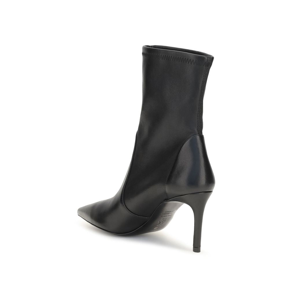 Stuart Weitzman Black Calf Leather Bos Taurus Ankle Boots