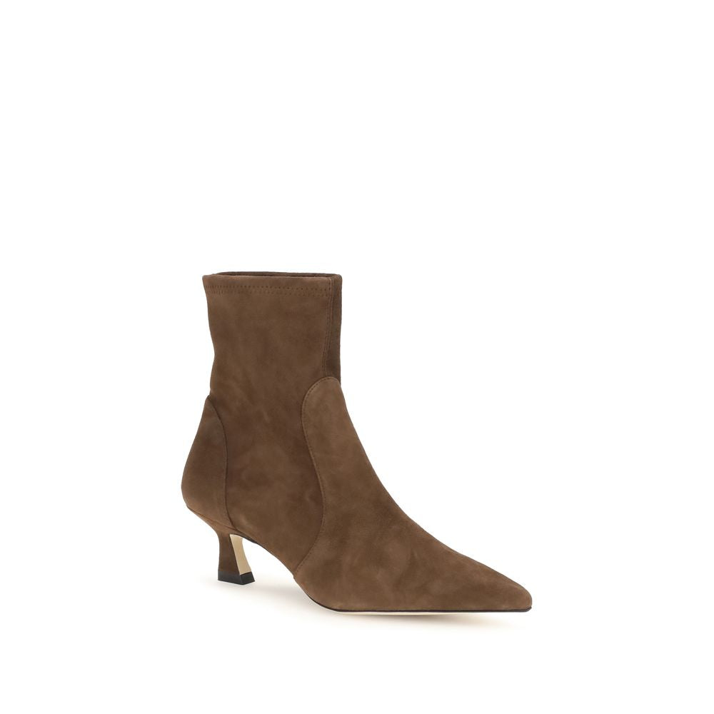 Stuart Weitzman Brown Calf Leather Bos Taurus Ankle Boots
