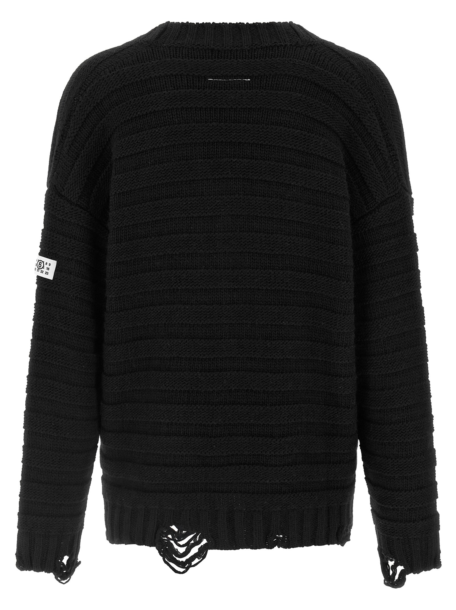 MM6 Maison Margiela Black Virgin Wool Cardigan