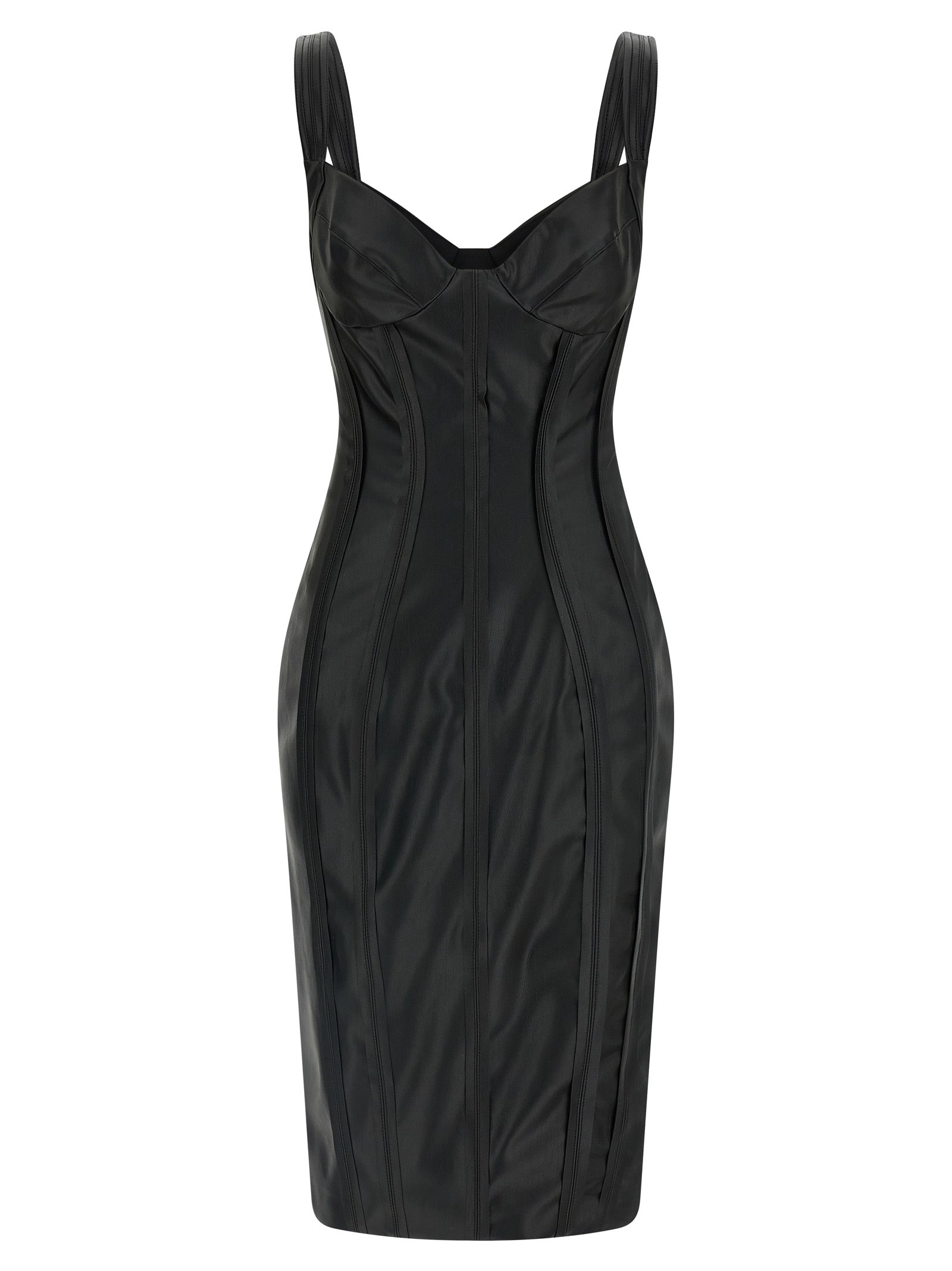 Elisabetta Franchi Black Viscose Midi Dress