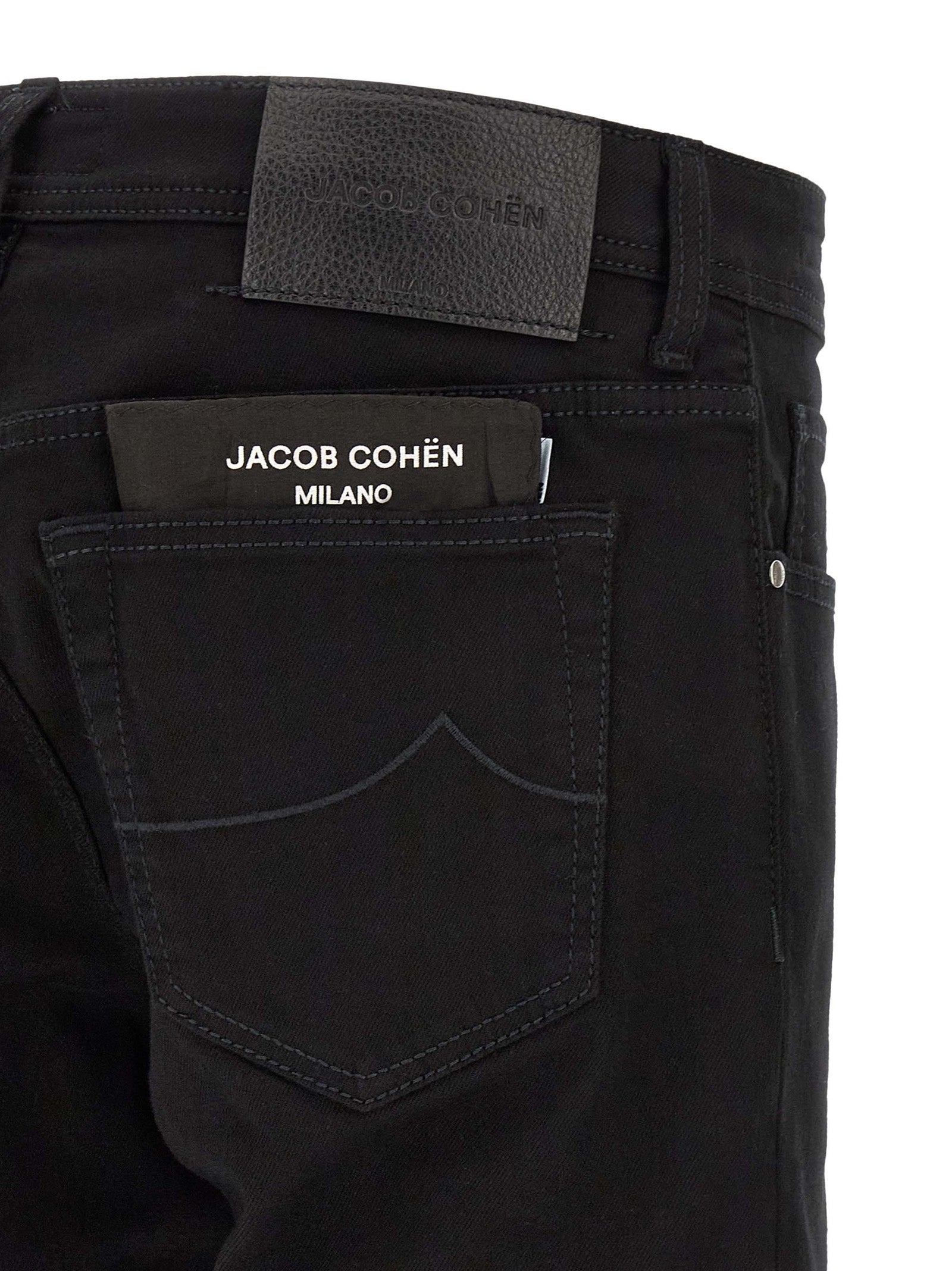 Jacob Cohen Black Cotton Straight-Leg Jeans